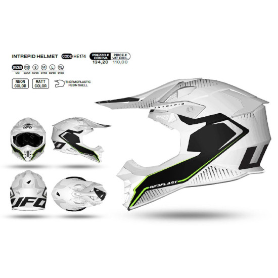 UFO ŠALMAS INTREPID CROSS SPALVA BALTA / JUODA DYDIS L (ECE 22R06)