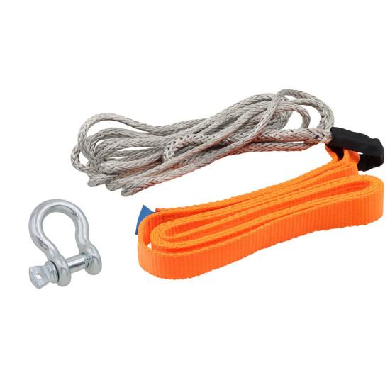 BRONCO SYNTHETIC ROPE (570CM) PLUS NYLON WEBBING (148CM) PLUS SHACKLE (SET)