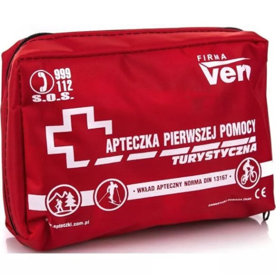 BIKETEC APTECZKA TURYSTYCZNA KOMPLETNA (DIN13167) KOLOR CZERWONY