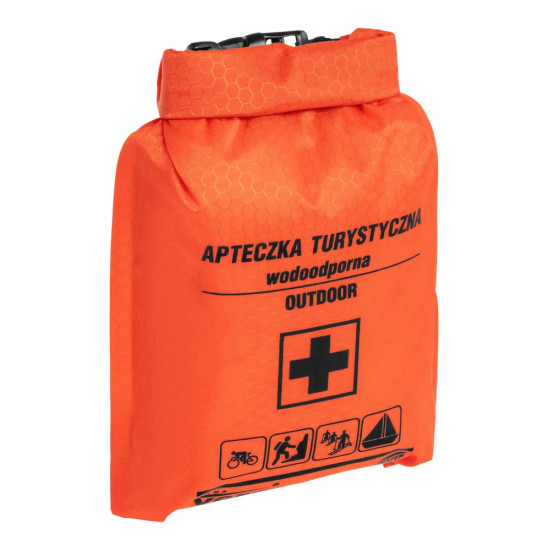 BIKETEC APTECZKA TURYSTYCZNA - OUTDOOR 1 KOMPLETNA WODOODPORNA (DIN13167) KOLOR POMARAŃCZOWY FLUO