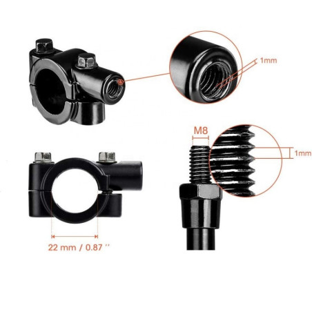 mirrors black with mount kits polaris