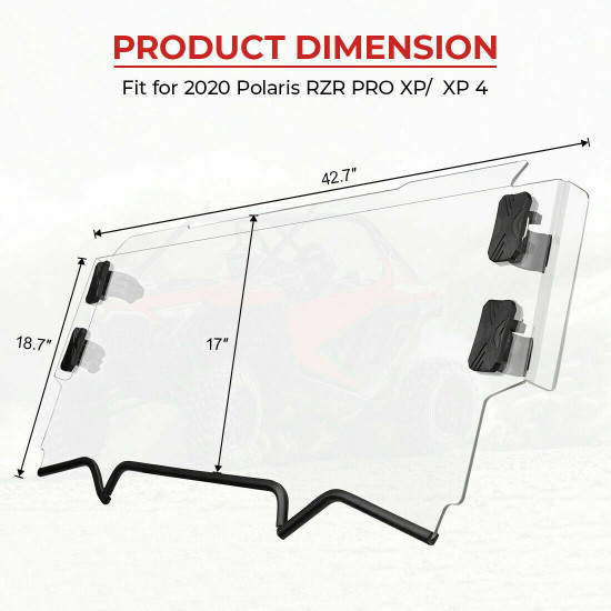 windshield half size Polaris RZR PRO XP 4 2020