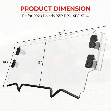 windshield half size Polaris RZR PRO XP 4 2020