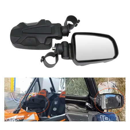 alu mirrors UTV set L+R + mounting kits 2