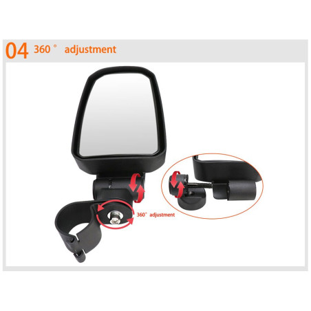 alu mirrors UTV set L+R + mounting kits 2