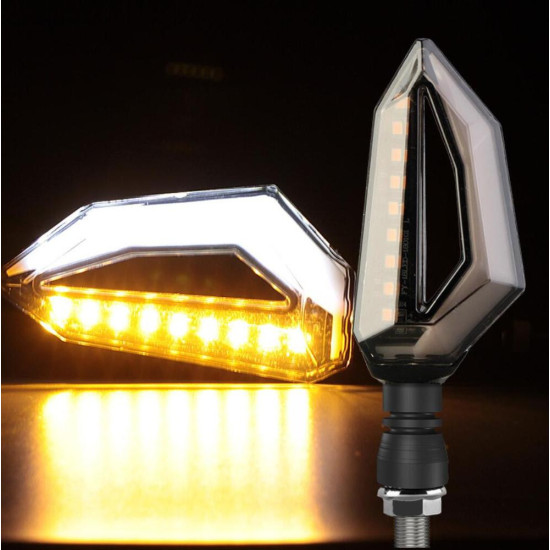 Led light turn signal with white light front 2pcs