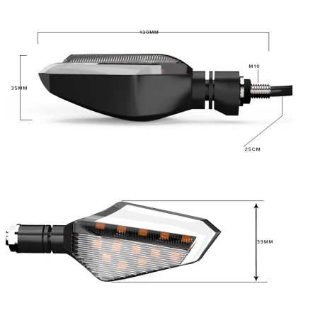 Led light turn signal with white light front 2pcs