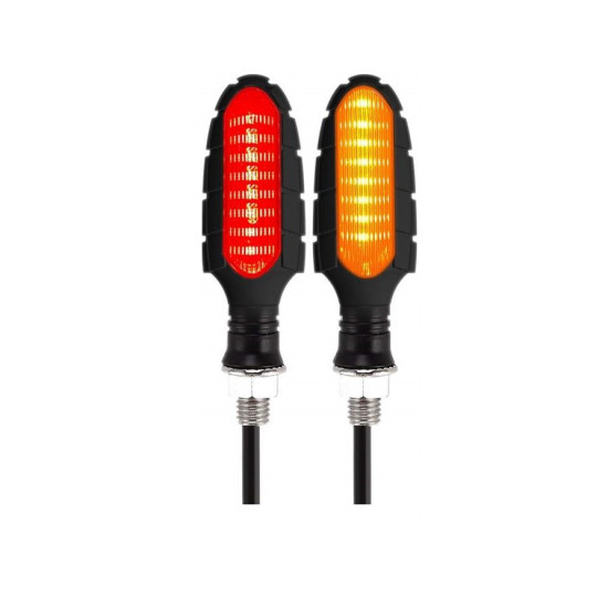 Led light turn signal with red light rear 2pcs homologation E4