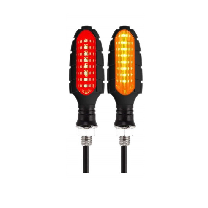 Led light turn signal with red light rear 2pcs homologation E4