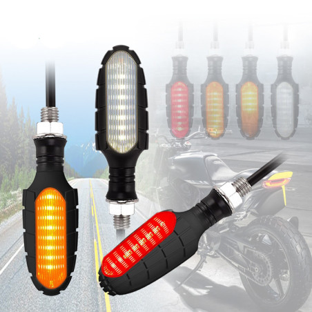 Led light turn signal with red light rear 2pcs homologation E4