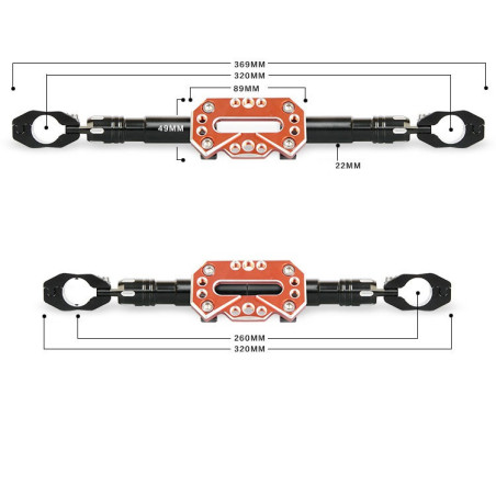Handlebar adjustable link black silver