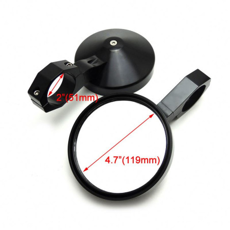 mirrors UTV set L+R + mounting kits 1,75 and 2
