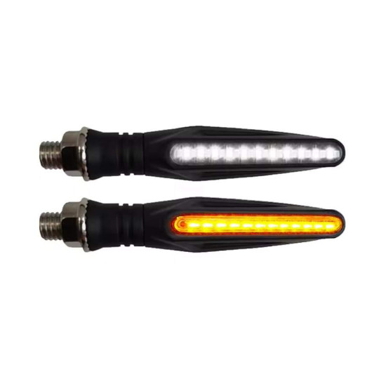 Flowing led light turn signal 2pcs white orange