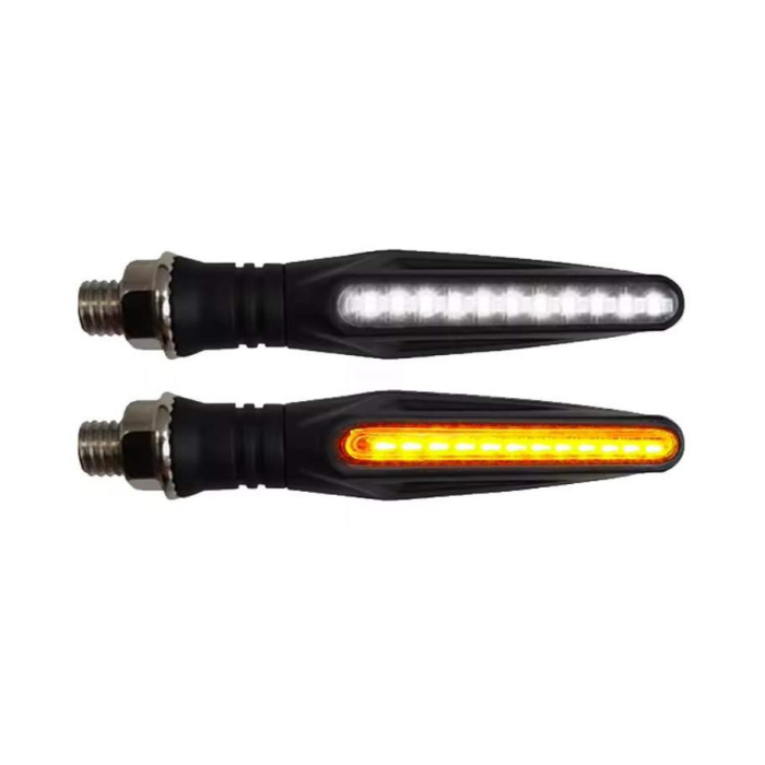 Flowing led light turn signal 2pcs white orange