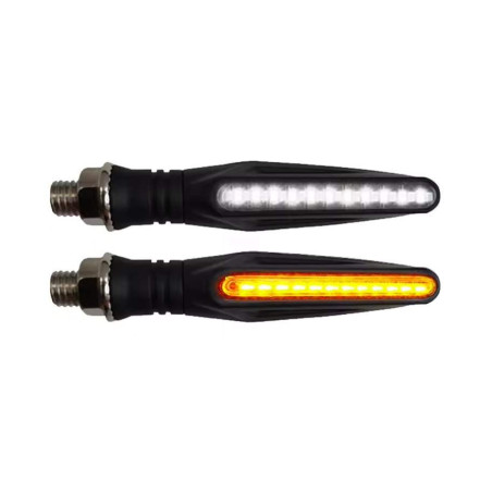 Flowing led light turn signal 2pcs white orange