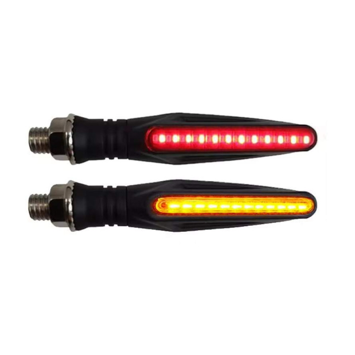 Flowing led light turn signal 2pcs red orange