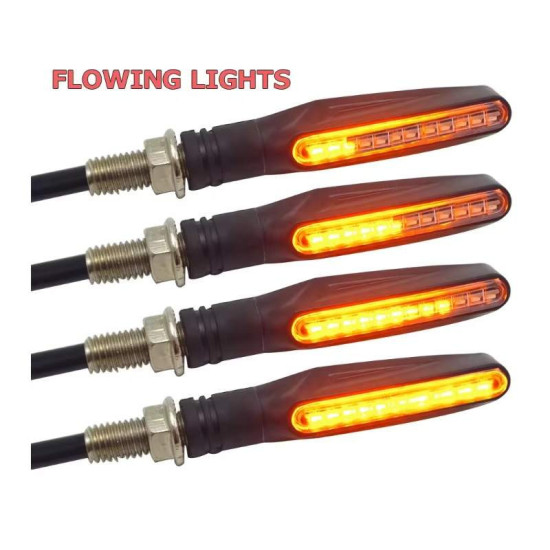 Flowing led light turn signal 2pcs red orange