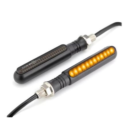 Flowing led light turn signal 2pcs orange + white homologation E54