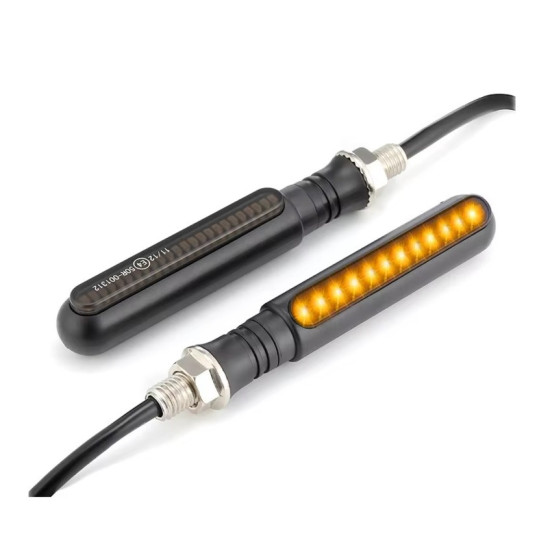 Flowing led light turn signal 2pcs orange + red homologation E54