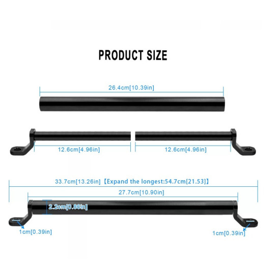 Alloy balance bar for handlebar black