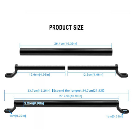 Alloy balance bar for handlebar black