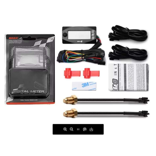 digital thermometer blue Koso mini 4 with 2 sensors