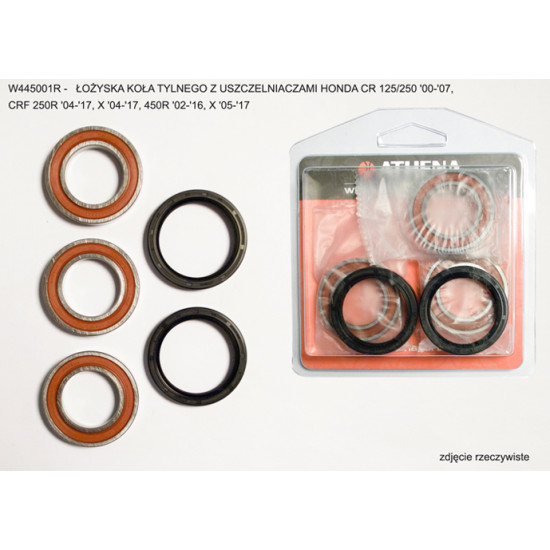 ATHENA rear wheel bearings with seals HONDA CR 125/250 '00-'07, CRF 250R '04-'20, X '04-'20, 450R '02-'20, X '05-'17