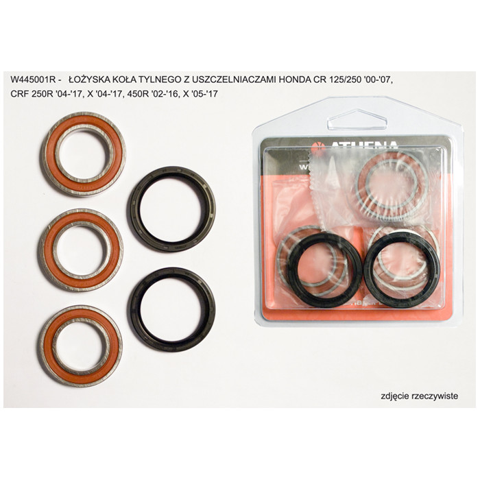 ATHENA rear wheel bearings with seals HONDA CR 125/250 '00-'07, CRF 250R '04-'20, X '04-'20, 450R '02-'20, X '05-'17