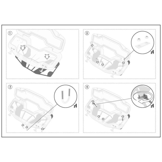 Front atv box tesseract Cfmoto 450 520 with steel bracket 010_137