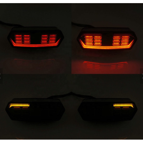 Multifunctional rear lamp driving stop turn lights homologation E11
