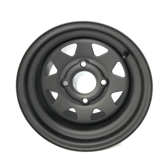 Steel rims 12x7 4 110 4+3 +10 black mat