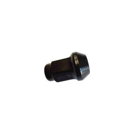 Wheel nut tapered black M10x1,25 Hex 14mm L-28mm to alurims 13271-BK