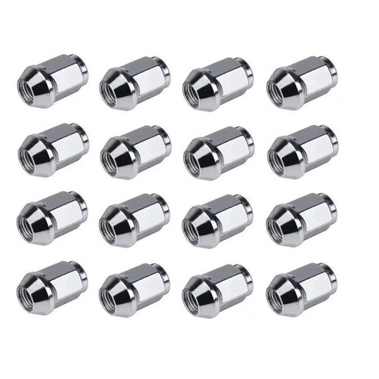 Wheel nut tapered chrome M10x1,25 Hex 14mm L-28mm to alurims 13271 16 pcs