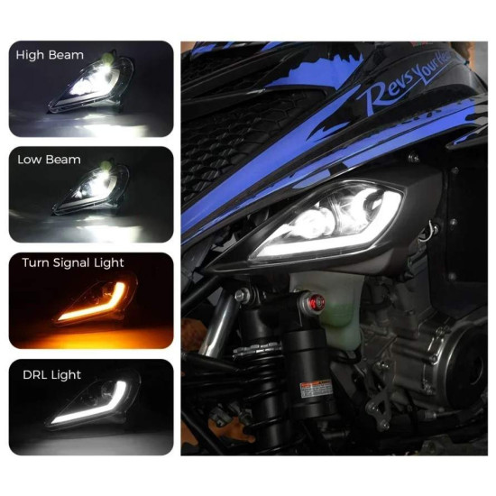 Front led lights with halo Yamaha raptor 250 350 700 YFZ 450R without homologation