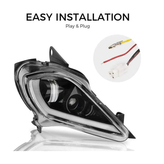 Front led lights with halo Yamaha raptor 250 350 700 YFZ 450R without homologation