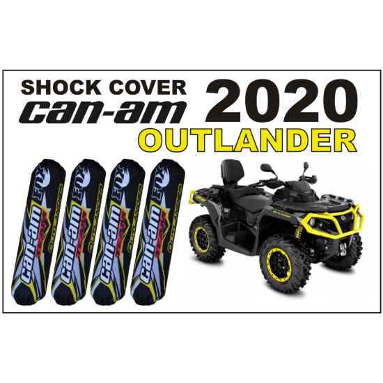 Shock cover Can-am Outlander black-yellow for fox shock
