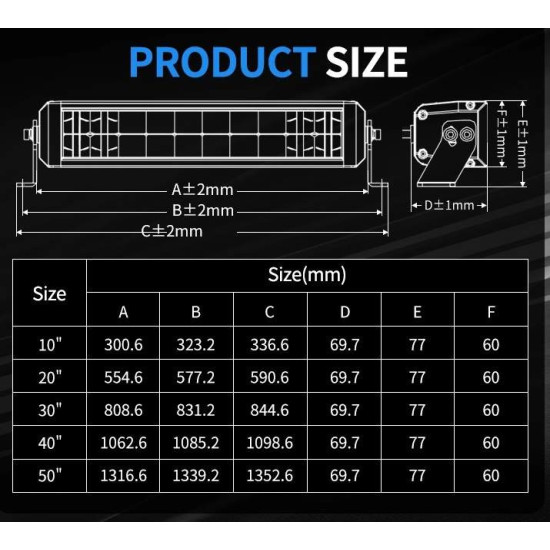 Led bar Aurora LED 10 100W back light RGB ALO-D8-10-R5D1