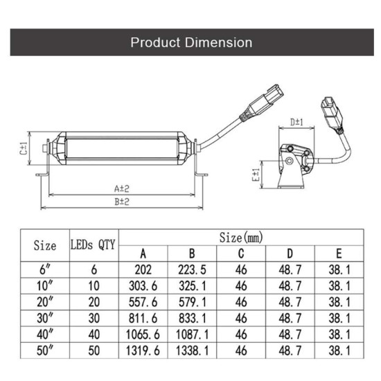 Led bar Aurora LED 11 with optic lens ALO-S5-11-L3D1