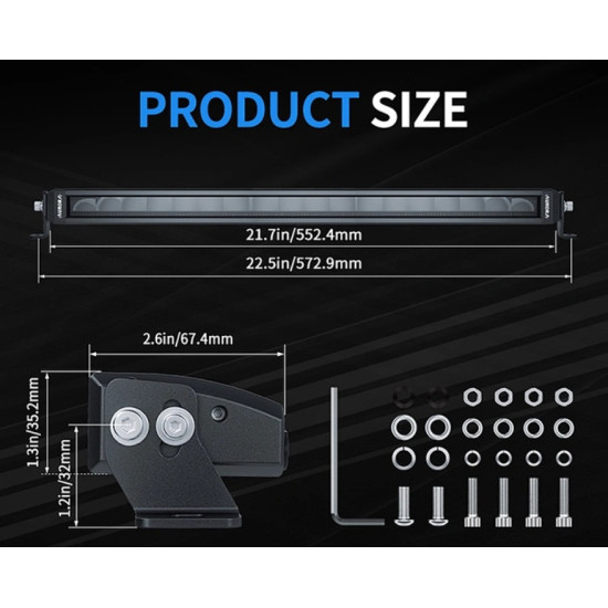 Led bar Aurora LED 20 100W ALO-S5D1-20RH-W
