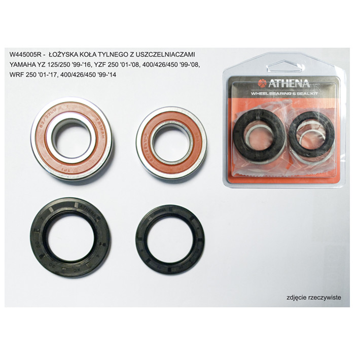 ATHENA rear wheel bearings with seals YAMAHA YZ 125/250 '99-'16, YZF 250 '01-'08, 400/426/450 '99-'08, WRF 250 '01-'17, 40