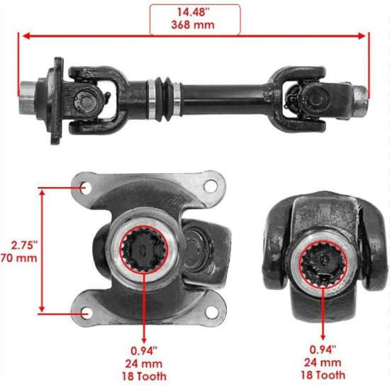 rear propeller shaft Can-am Outlander Renegade 500 650 800 G1 703500801 L370 18 18