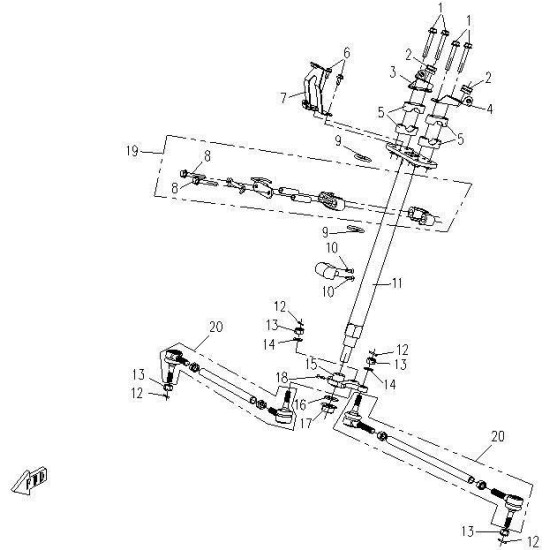20. Steering tie-rod complete cfmoto X5 500 9010-100530
