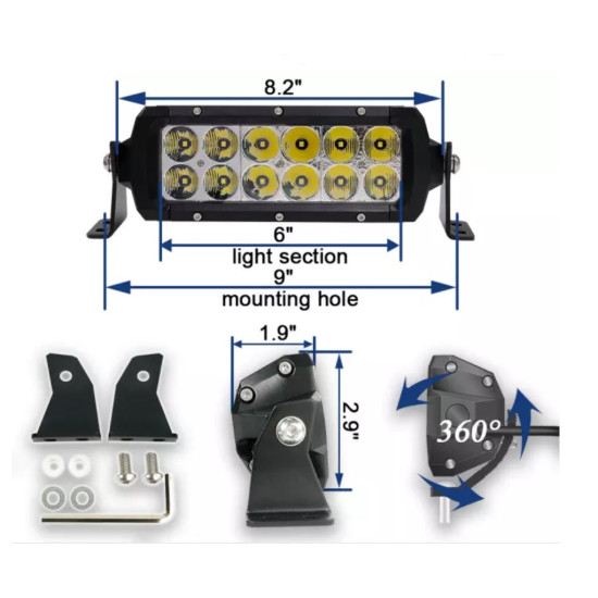 Led bar LED 6 60W combo
