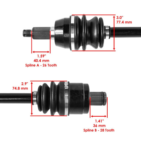 Axles Polaris sportsman scrambler 1332642 1332809 rear