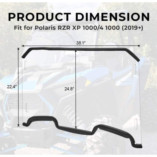 windshield full size Polaris RZR XP Turbo 2019-2024