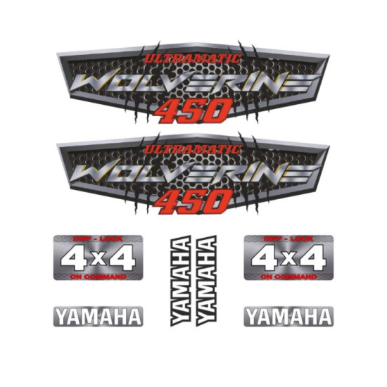Stickers set Yamaha Wolverine 450 silver color