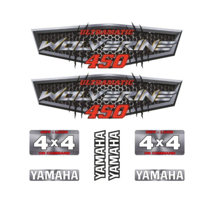 Stickers set Yamaha Wolverine 450 silver color