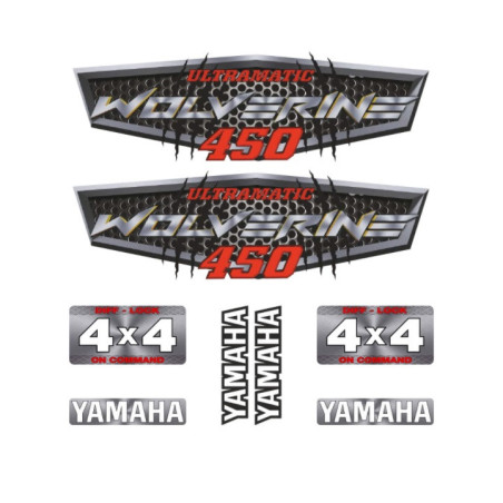 Stickers set Yamaha Wolverine 450 silver color