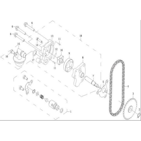 4. Chain oil pump cfmoto 800 X8 0800-074000