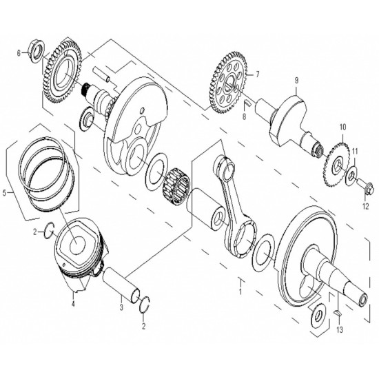 1. crank shaft cfmoto 500 X5 0180-041000 CF188-041000